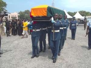 The remains of Jones Attuquayefio carried for burial