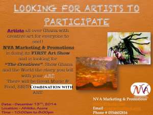 Big Opportunity For Ghanaian Creative Artists  As NVAMP Presents The Creatives