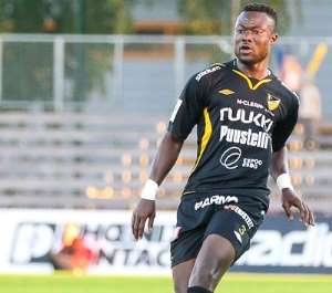 Gideon Baah in action for FC Honka in Finland