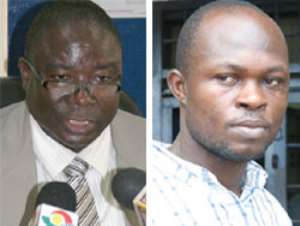 DCOP Prosper Agblor, Acting Director-General of CID, addressing the media yesterday (left), Kofi Seidu, the killer. Pix by Eric Owiredu (right)