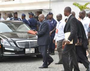 Nana Akufo Addo leaving court yesterday