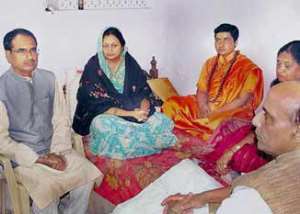 BJP president Rajnath singh, Chief Minister of Madhya Pradesh BJP government can be seen with so called Sadhvi Pragya Main accuse of Malegaon Bomb blast