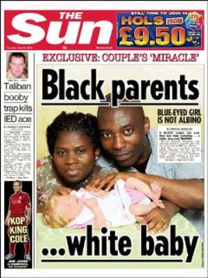 Blue-eyed blonde Nmachi Ihegboro with parents Angela and Ben