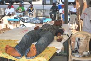 A blood donor at a recent campaign
