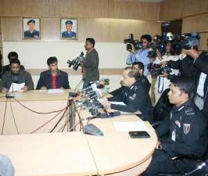 Briefing Hassan Mahmood, director general of the elite Rapid Action Battalion holds a press briefing on Dec. 29, 2009.