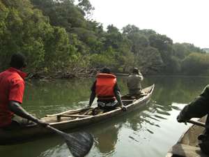 Park officials patrolling the Black Volta