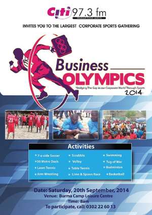 Citi Business Olympics 2014 Slated For Saturday September 20