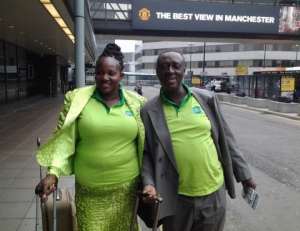Best Glo Dealer, Samuel Omari and wife, Blendina arrive in Manchester for the four-day tour
