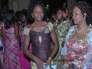 Mrs Jane Addo extreme right, preparing to usher the graduands into the hall