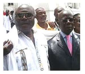 Dr Wiredu-Brobbey (left) and Mr Mpiani were standing trial for their roles in the Ghana@50 celebrations