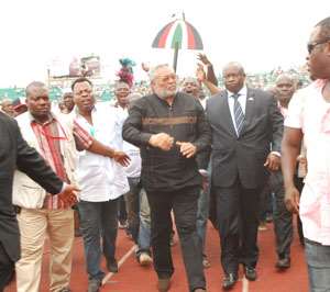 Jerry Rawlings leaving the NDC Congress on thursday