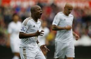 Swansea City8217;s Andre Ayew of during the Pre-Season Friendly match at the Liberty Stadium, Swansea.