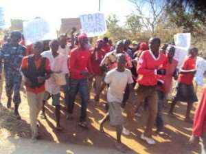 Funsi residents hit the streets in protest over lack of development