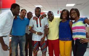 Elikem with some staff of Airtel's Marketing Dept