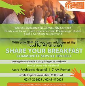Food For All Ghana Launch Share Your Breakfast Community Service