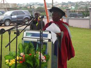 Dr. Wilhemina J. Donkor addressing the graduands