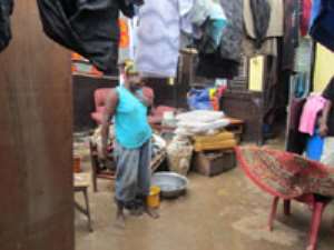 One of the displaced residents crying uncontrollably during the visit