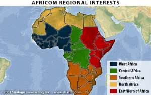 MAP above. Africom's regional interests. Copyright Stratcom 2011