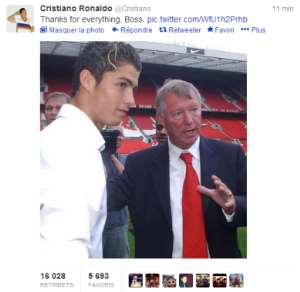 Sir Alex Ferguson : The classy tweet of Cristiano Ronaldo