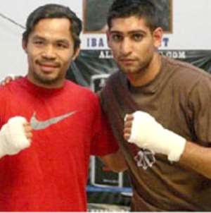 Pacman (L) and Khan in a pose