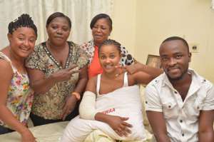 Nana Ama McBrown with Maxwell and other members of her family