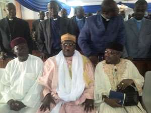 1. The Ashanti Regional Chief Imam, Imam Abdul Mumin Haroun, seated middle during the church service.