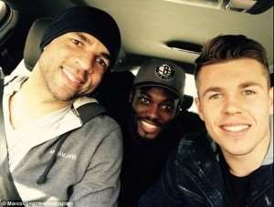 Marco van Ginkel right posted this picture as he drove alongside Alex left and Michael Essien