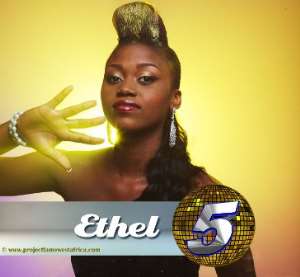 ETHEL WAVES THE GHANA FLAG AT PROJECT FAME