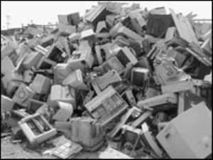 E-waste also contains hazardous substances like lead, cadmium, mercury and polybrominated flame retardants.
