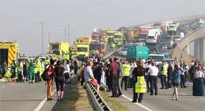 Emergency: A huge crash happened on the London bound carriageway of the Sheppey Bridge Crossing