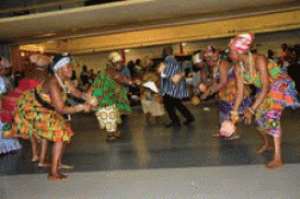 The Totoeme Cultural Troupe performing at the durbar