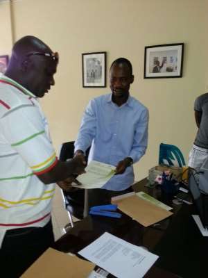 Bechem United and Authentic Sports signing an agreement.