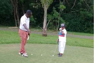 Photos: Actor Osita Iheme Paw Paw learns how to play golf