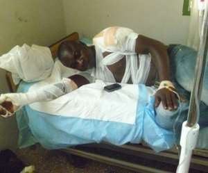 Kofi Ackaah receiving treatment at the hospital