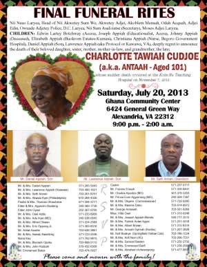 Final Funeral Rites--Saturday, July 20, 2013