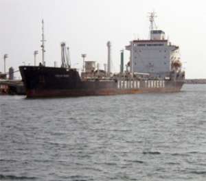 The ship after it was detained at the Tema Port