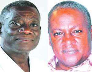 President John Evans Atta Mills (left), Vice President John Mahama (right)