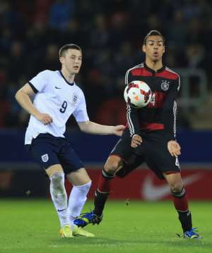 Germany cap Ghanaian defender Steffen Nkansah in U19 game against England