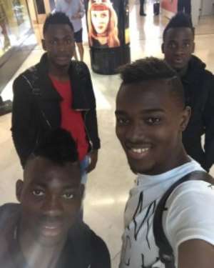 Ghana playersat AMsterdam on Monday morning on their journey to Congo