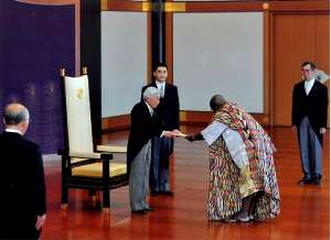 GHANA'S AMBASSADOR TO JAPAN PRESENTS CREDENTIALS