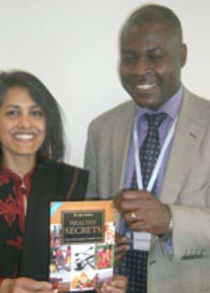 The Author of Healthy Secrets, Dr Alex Dodoo with Dr Shanthi Pal, of WHO