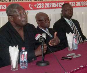 Prof. Agyemang Badu Akosa (left), prof. Edmund Delle (middle) and Mr. Patrick Dasoberi at the launch