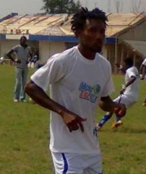 Bechem United player during warm up.