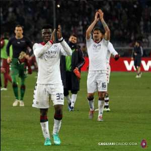 Back with victory: Donsah returns in Cagliari shock win at Fiorentina