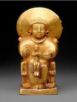 Gold pendant of a goddess with a child, Turkey, now in the Metropolitan Museum of Art, New York, USA.