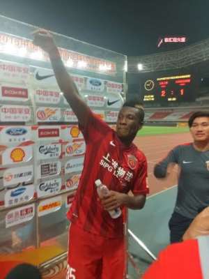 Asamoah Gyan made an impressive debut for Shanghai SIPG