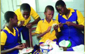Extra Curriculum activity at the Step-by-Step Montessori at Dansoman, Accra, is always interresting, because we learn new skills such as crocheting and needlework as we are doing here.