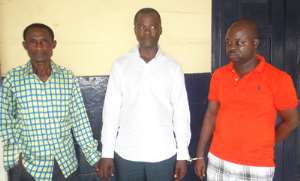 Timothy Asare aka DSP Amoako , Frank Amankwah  and Samuel Obeng in police custody