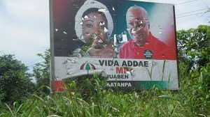 Mahamas Billboard Defaced