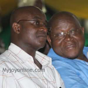 Minority Leader Osei-Kyei-Mensah Bonsu (left)